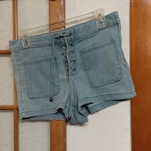 Urban Outfitters Criss Cross Lace Fly Shorty Shorts